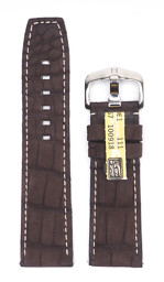 Zeige Details für Tritone Alligator Nubuk, braun, 24/22 mm Bild von Tritone Alligator Nubuk, braun, 24/22 mm
