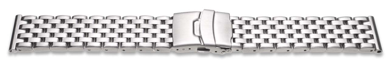 Bild von Metallglieder-Uhrenarmband, Edelstahl matt - massiv