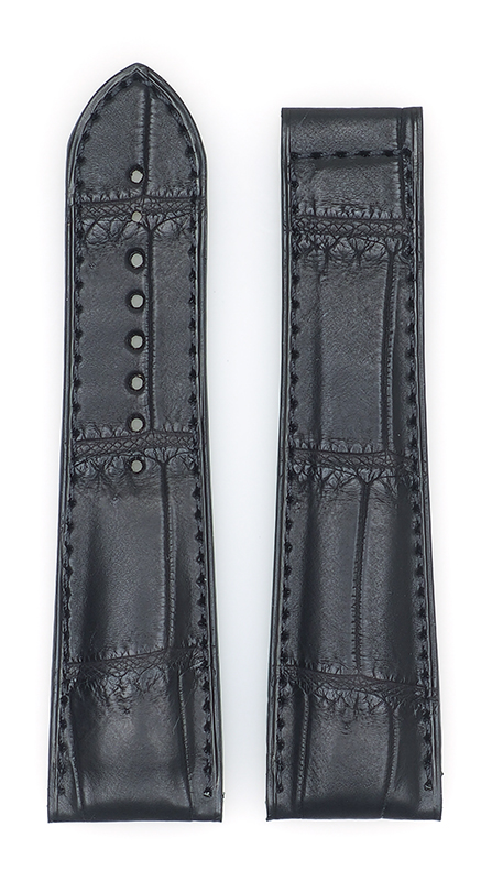 Bild von SWISS Alligator für Faltschließe, schwarz, 20/18 mm, Damenlänge