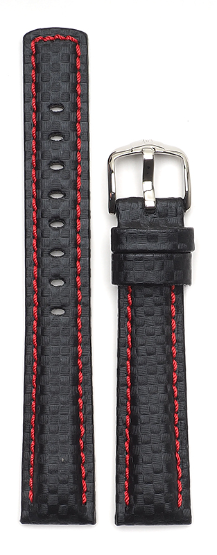 Bild von Carbon, schwarz, rote Naht, 18/16 mm - ohne Quick-Release